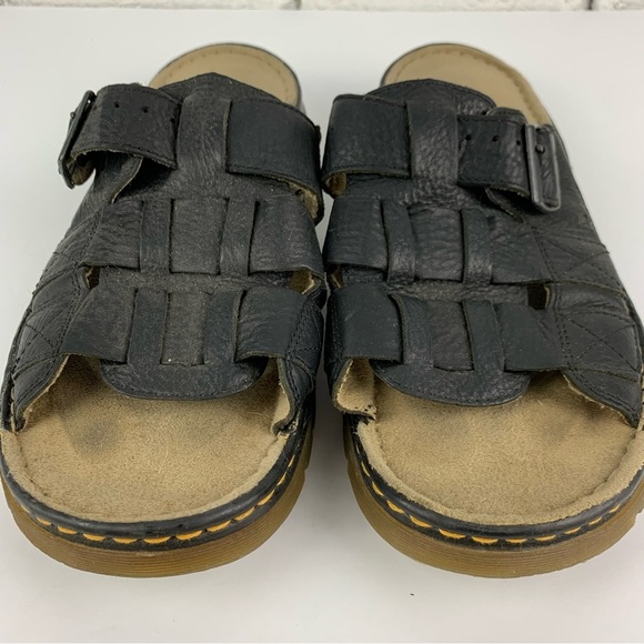 Dr Martens Fisherman Black Slip On Slide Leather Sandals M11 EU45 main image 13